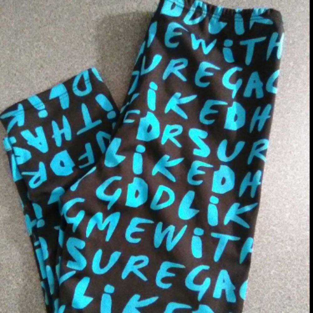 Black and Teal Girls Medium Pants